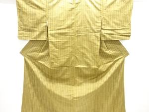 縞織り出し手織り紬着物